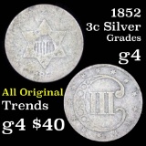 1852 3 Cent Silver 3cs Grades g, good