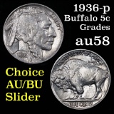 1936-p Buffalo Nickel 5c Grades Choice AU/BU Slider