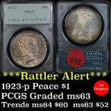 PCGS 1923-p Peace Dollar $1 Graded ms63 by PCGS