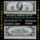 ***Auction Highlight*** Error Note - Major Cutting Error 1995 $10 FRN, New York Grades Select Crisp