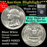 ***Auction Highlight*** 1932-d Washington Quarter 25c Graded Select Unc by USCG (fc)