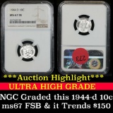 ***Auction Highlight*** NGC 1944-d Mercury Dime 10c Graded ms67 fsb by NGC (fc)