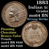 1883 Indian Cent 1c Grades Choice Unc BN