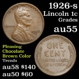 1926-s Lincoln Cent 1c Grades Choice AU