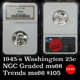 NGC 1945-s Washington Quarter 25c Graded ms66 by NGC