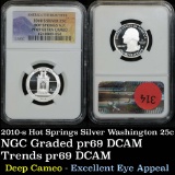 NGC 2010-s Silver Hot Springs N. P. Washington Quarter 25c Graded pr69 dcam by NGC