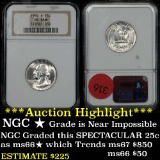 ***Auction Highlight*** NGC 1954-s Washington Quarter 25c Graded ms66+ by NGC (fc)