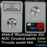 NGC 1944-d Washington Quarter 25c Graded ms66 by NGC