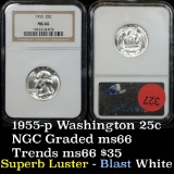 NGC 1955-p Washington Quarter 25c Graded ms65 by NGC