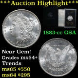 ***Auction Highlight*** 1883-cc Morgan Dollar $1 Grades Choice+ Unc (fc)