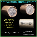 ***Auction Highlight*** Shotgun Roll of Peace dollars 1923 & s on ends Peace Dollar $1 (fc)