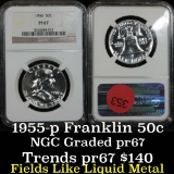 NGC 1955 Franklin Half Dollar 50c Graded pr67 by NGC