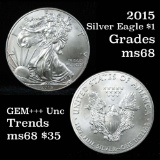 2015 Silver Eagle Dollar $1 Grades GEM+++ Unc