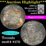 NGC 1880-p Morgan Dollar $1 Graded ms64 by NGC