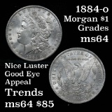 1884-o Morgan Dollar $1 Grades Choice Unc