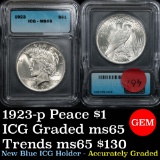 1923-p Peace Dollar $1 Graded ms65 by ICG