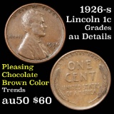 1926-s Lincoln Cent 1c Grades AU Details