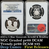 NGC 2013-S 5-STAR GENERALS ARNOLD & BRADLEY Modern Commem Half Dollar 50c Graded pr69 dcam by NGC