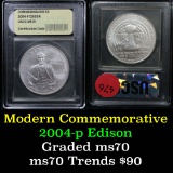 2004-p Edison Modern Commem Dollar $1 Grades ms70, Perfection