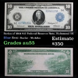 Series of 1914 $10 Federal Reserve Note Richmond, 5E Grades Choice AU