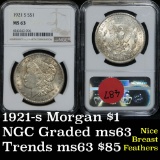 NGC 1921-s Morgan Dollar $1 Graded ms63 by NGC