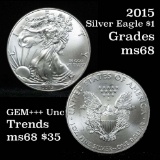 2015 Silver Eagle Dollar $1 Grades GEM+++ Unc