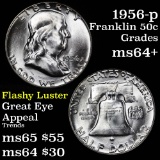 1956-p Franklin Half Dollar 50c Grades Choice+ Unc