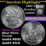 ***Auction Highlight*** 1887-s Morgan Dollar $1 Graded Select+ Unc by USCG (fc)