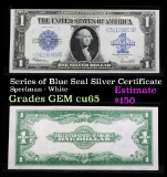 Series of 1923 Blue Seal Silver Certificate, Signatures of Speelman & White Grades Gem Crisp Unc