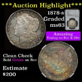 ***Auction Highlight*** NGC 1878-s Morgan Dollar $1 Graded ms63 by NGC (fc)