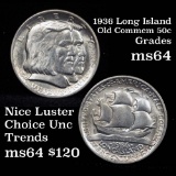 1936 Long Island Old Commem Half Dollar 50c Grades Choice Unc