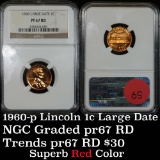 NGC 1960 Lincoln Cent 1c Graded pr67 rd by NGC