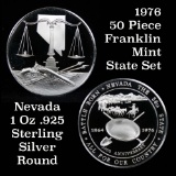 1976 Franklin Mint .925 Fine Sterling Silver Proof Round Nevada 1 oz. .999 fine silver