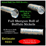 Roll of Buffalo Nickles 1930 & 's' Mint ends Buffalo Nickel 5c