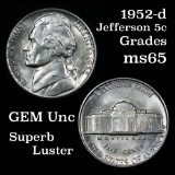 1952-d Jefferson Nickel 5c Grades GEM Unc