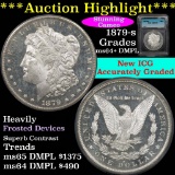 ***Auction Highlight*** 1879-s Morgan Dollar $1 Graded ms64+ DMPL by ICG (fc)