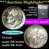 ***Auction Highlight*** 1960-p Roosevelt Dime 10c Graded Gem++ Full Bands by USCG (fc)