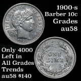 1900-s Barber Dime 10c Grades Choice AU/BU Slider
