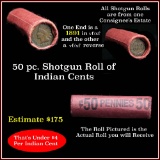 Indian Cent Roll, 1891 & vf/xf ends Indian Cent 1c