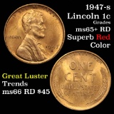 1947-5 Lincoln Cent 1c Grades Gem+ Unc RD