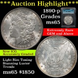 ***Auction Highlight*** 1890-p Morgan Dollar $1 Graded ms65 by ICG (fc)