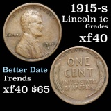 1915-s Lincoln Cent 1c Grades xf