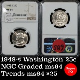 NGC 1948-s Washington Quarter 25c Graded ms64 by NGC