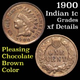 1900 Indian Cent 1c Grades xf details