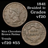 1841 Braided Hair Large Cent 1c Grades vf, very fine