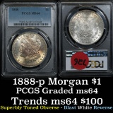 PCGS 1888-p Morgan Dollar $1 Graded ms64 by PCGS