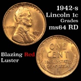 1942-s Lincoln Cent 1c Grades Choice Unc RD