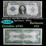 Series of 1923 Blue Seal Silver Certificate, Signatures of Speelman & White Grades xf+
