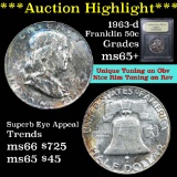 1963-d Franklin Half Dollar 50c Graded GEM+ Unc by USCG (fc)