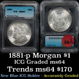 1881-p Morgan Dollar $1 Graded ms64 by ICG